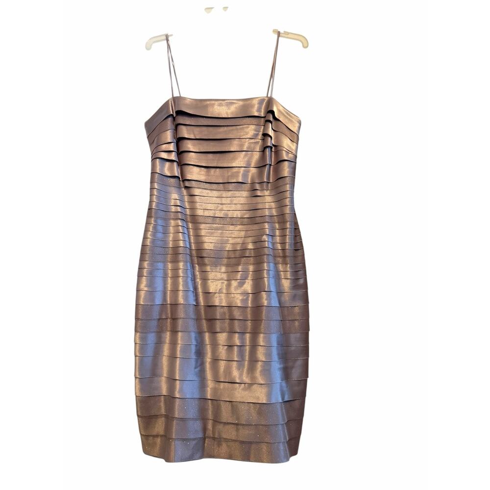 NWT Champagne Sparkly Connected Dawn Oliva Cocktail Dress - Size 10 - Picture 5 of 13